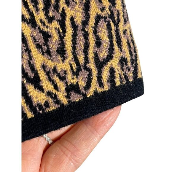 BCBG Animal Print Edgy Skirt L Brown Preppy Old Money Classic Leopard Urban Chic - Picture 8 of 13